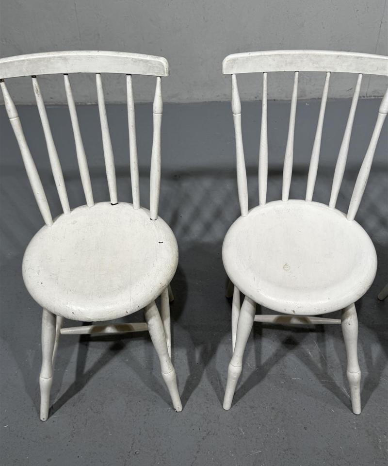 Vintage tuolit puu valkoiset (4 kpl)