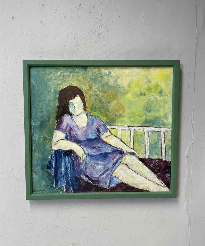 Taulu öljyvärimaalaus nainen, signeerattu