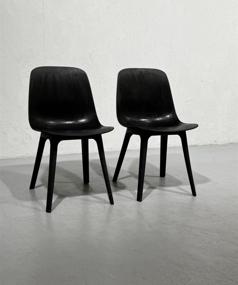 Ikea Odger tuolit muovi musta (2 kpl)