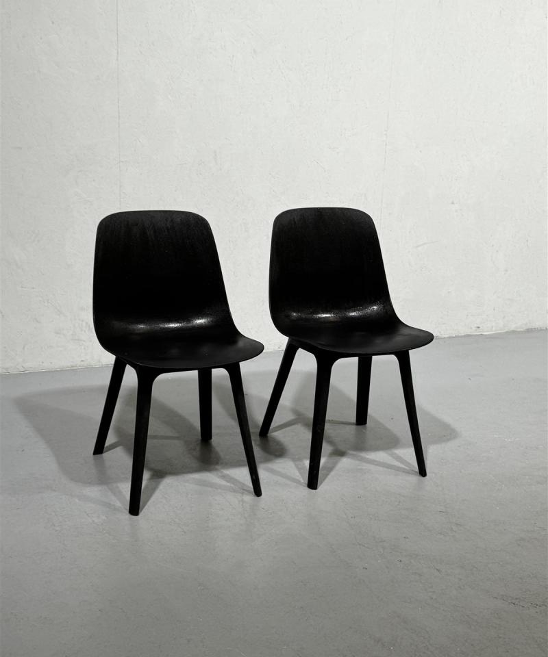 Ikea Odger tuolit muovi musta (2 kpl)