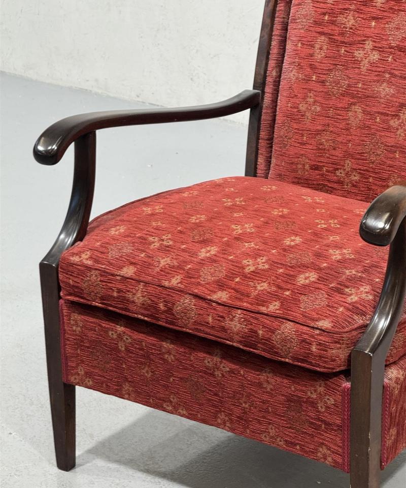 Vintage 60-luku nojatuoli, punainen