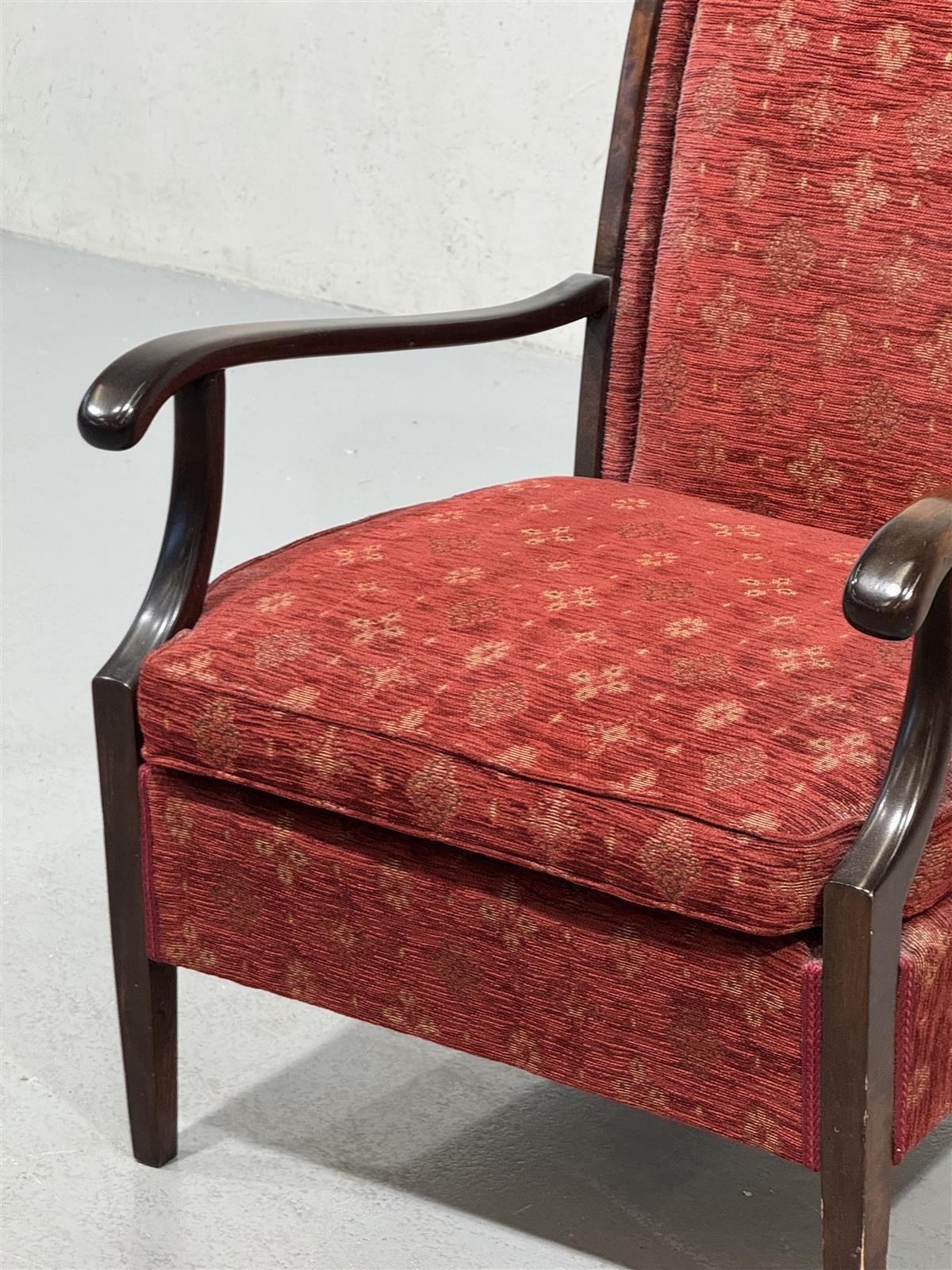 Vintage 60-luku nojatuoli, punainen