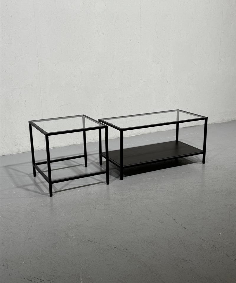 Ikea Vittsjö lasipöytäsarja, musta (2 kpl)