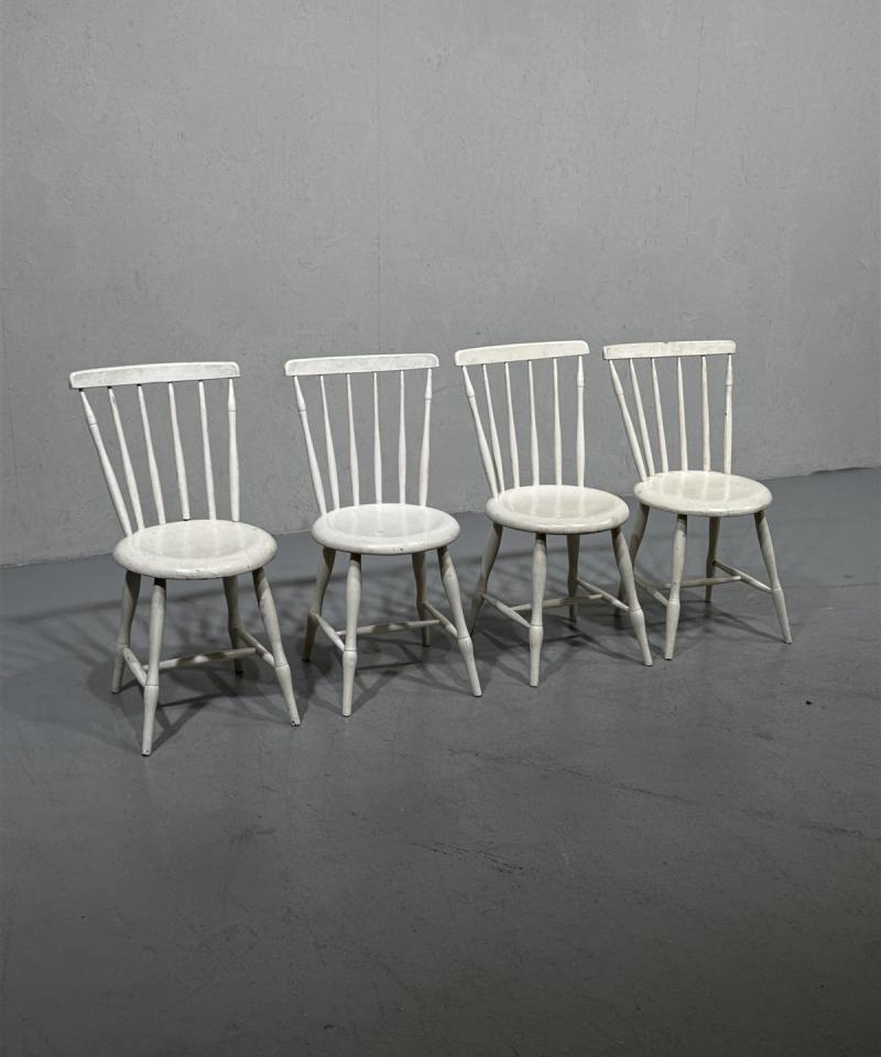 Vintage tuolit puu valkoiset (4 kpl)