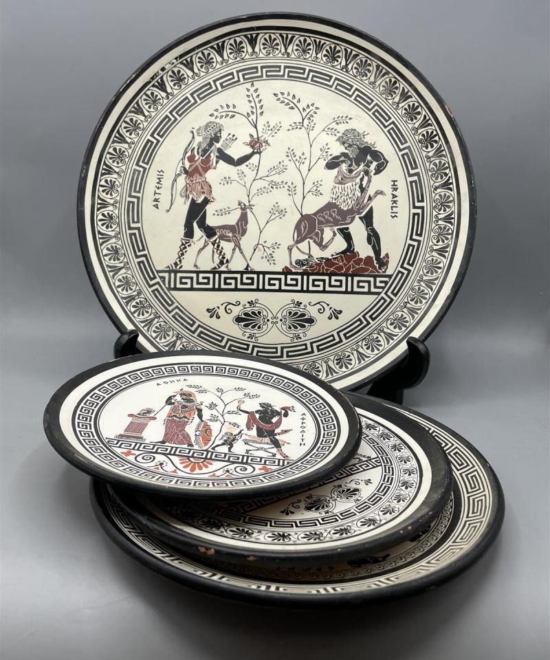 Vintage kreikkalaiset koristeelliset seinälautaset 4kpl