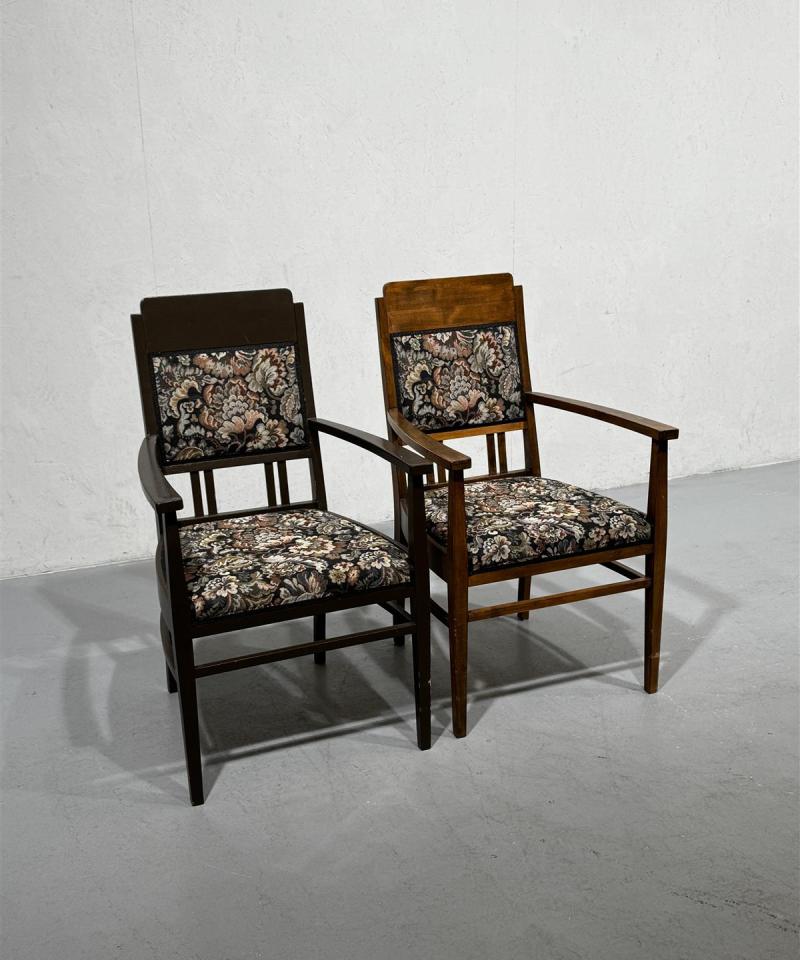 Vintage nojatuolit, puu (2 kpl)