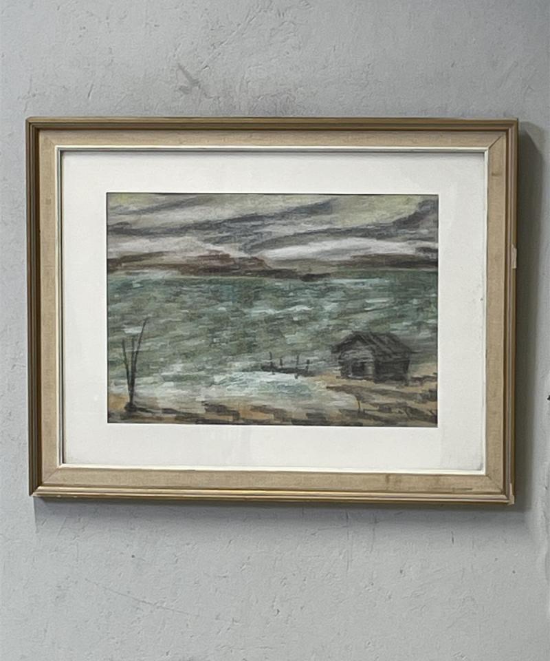 Taulu Maisema pastelli, signeerattu