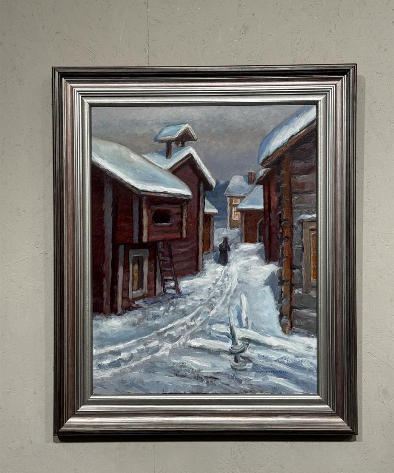 Taulu talvimaisema maalaus Matti Saari