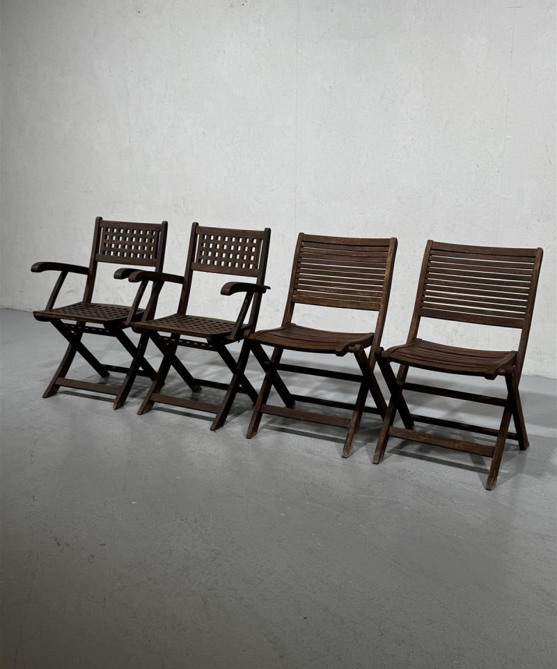 Puutarhan taittotuolit ruskeat (4 kpl)