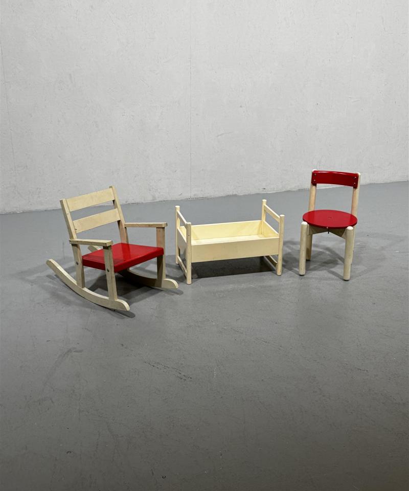 Vintage lasten huonekalut (3 kpl)