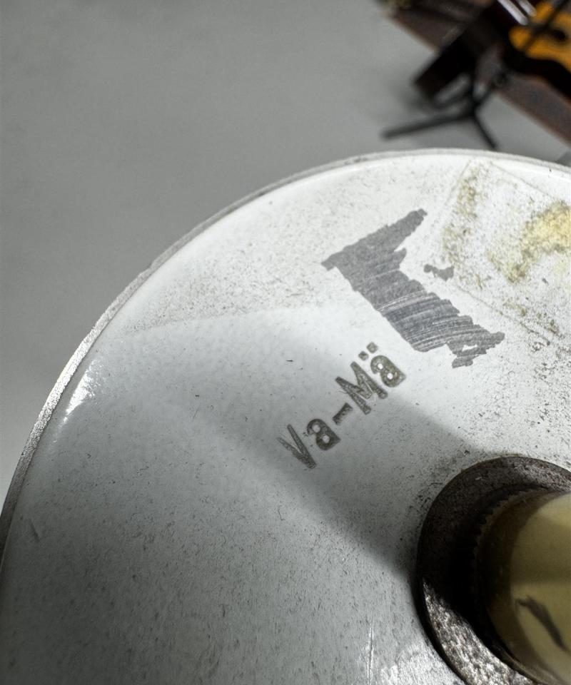 Vintage Valaisin-Mäkelä lattiavalaisin puu ja messinki