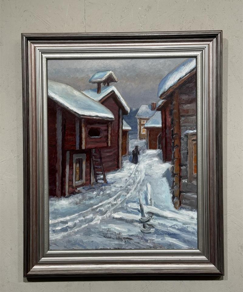 Taulu talvimaisema maalaus Matti Saari
