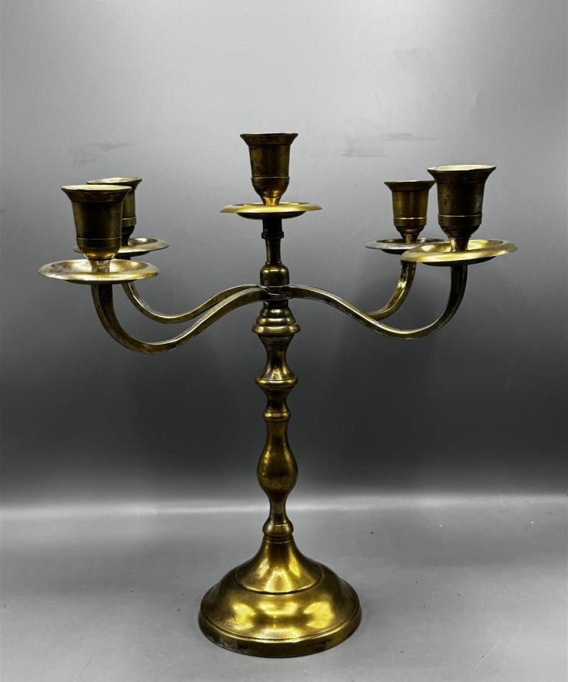 Kynttilänjalka 5 haaraa messinki