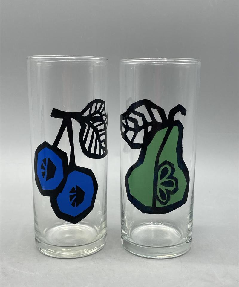 Retro Hedelmäkuvioiset juomalasit 4kpl