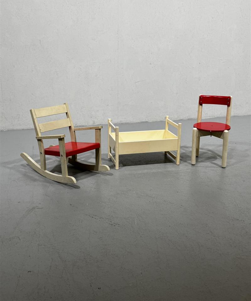 Vintage lasten huonekalut (3 kpl)