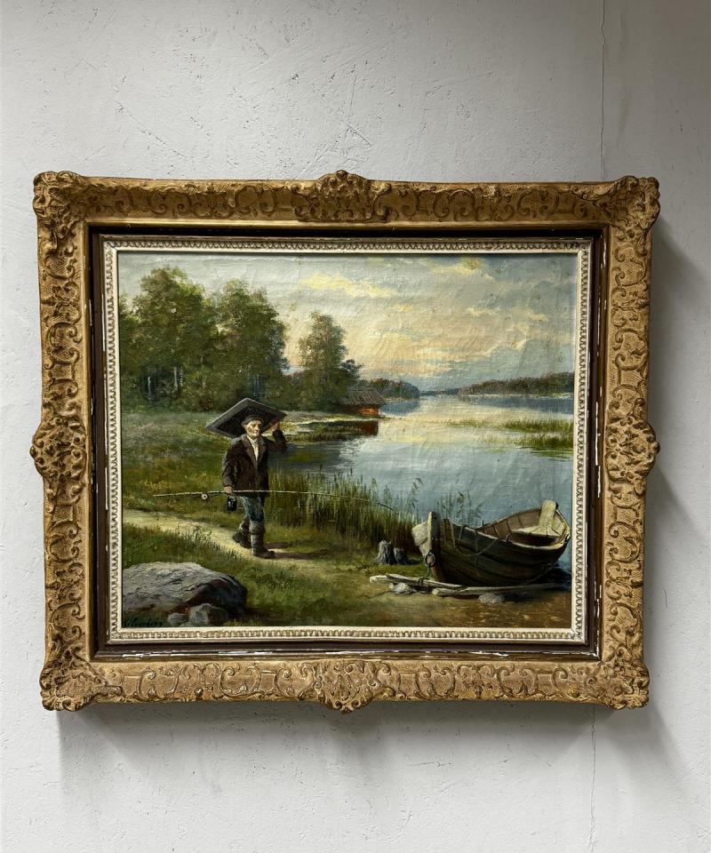 Taulu öljyvärimaalaus maisemalla Silverberg