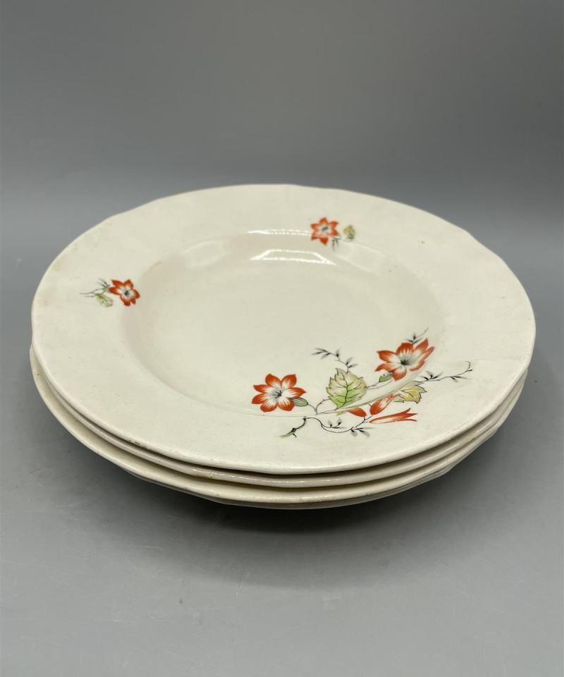 Arabia Ruskolilja syvät lautaset 4kpl II-laatu