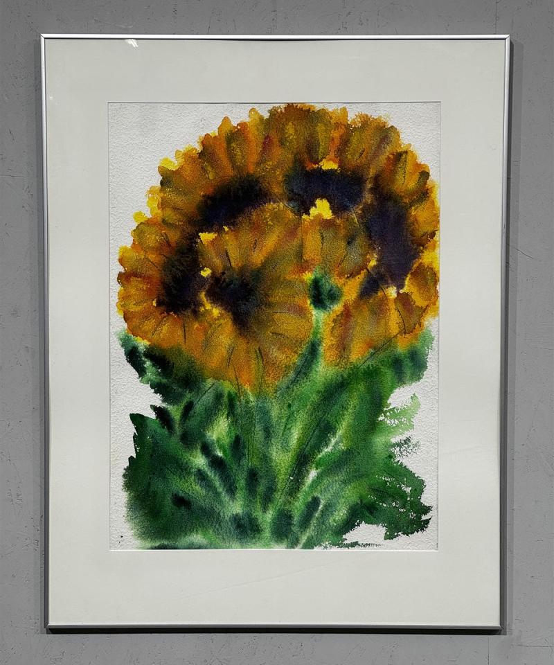 Taulu vesivärimaalaus kukka-aihe