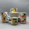 ENO Käsinmaalatut kahvikupit ja lautaset 12-osaa