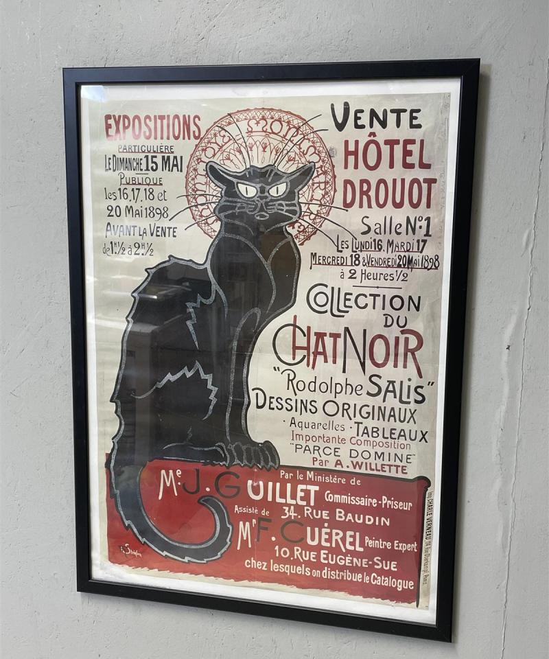 Art Nouveau Chat Noir kehystetty juliste