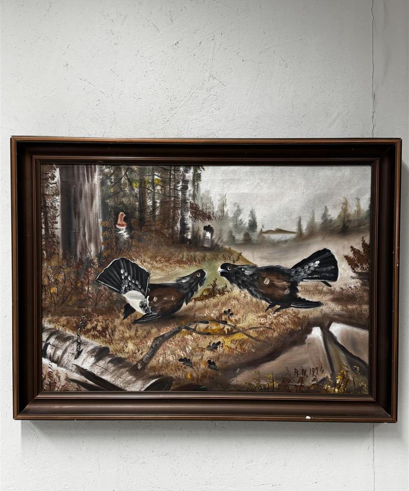 Taulukopio taistelevat metsot öljyvärimaalaus