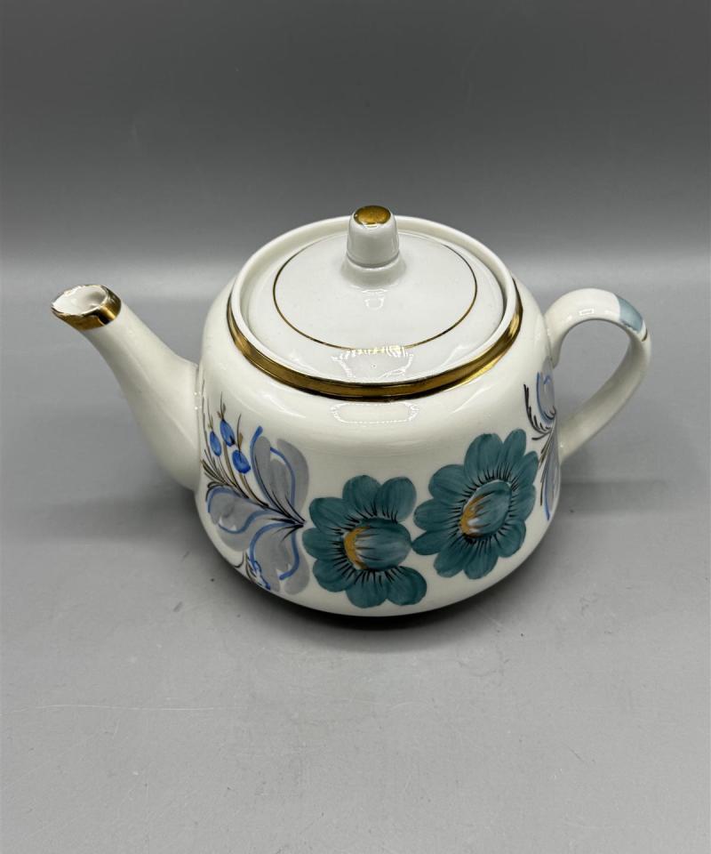 Vintage Gorodnitsky teekannu posliini kukkakuvio