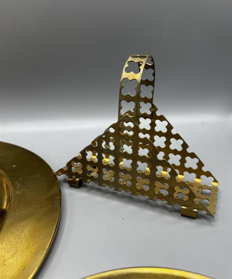 Vintage messinkinen koriste-esinesetti (7 kpl)