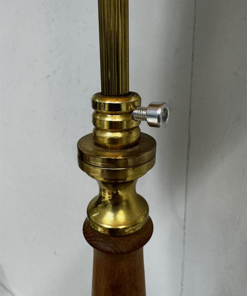 Vintage Valaisin-Mäkelä lattiavalaisin puu ja messinki