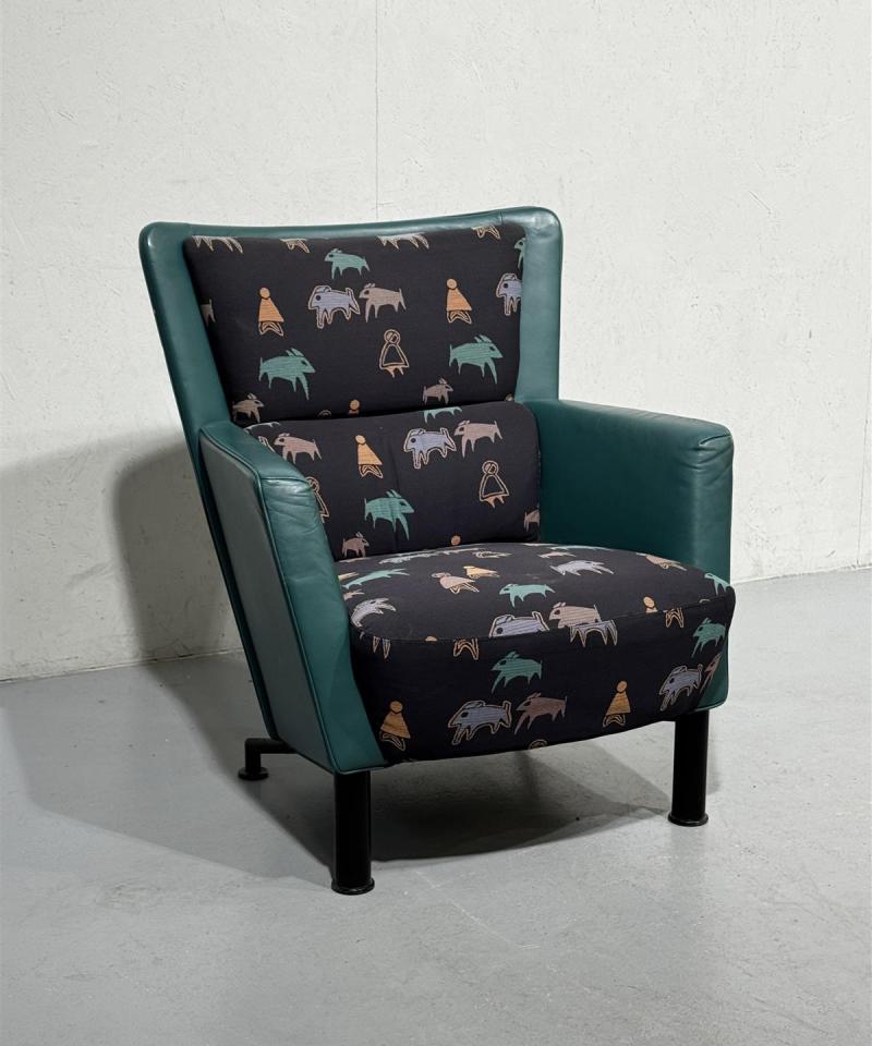 Kinnarps nojatuoli vihreä nahka