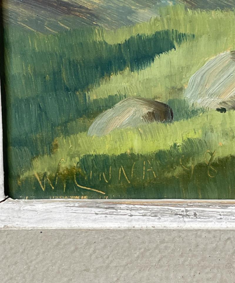 Taulu maisemamaalaus öljyväri, W Linna -48