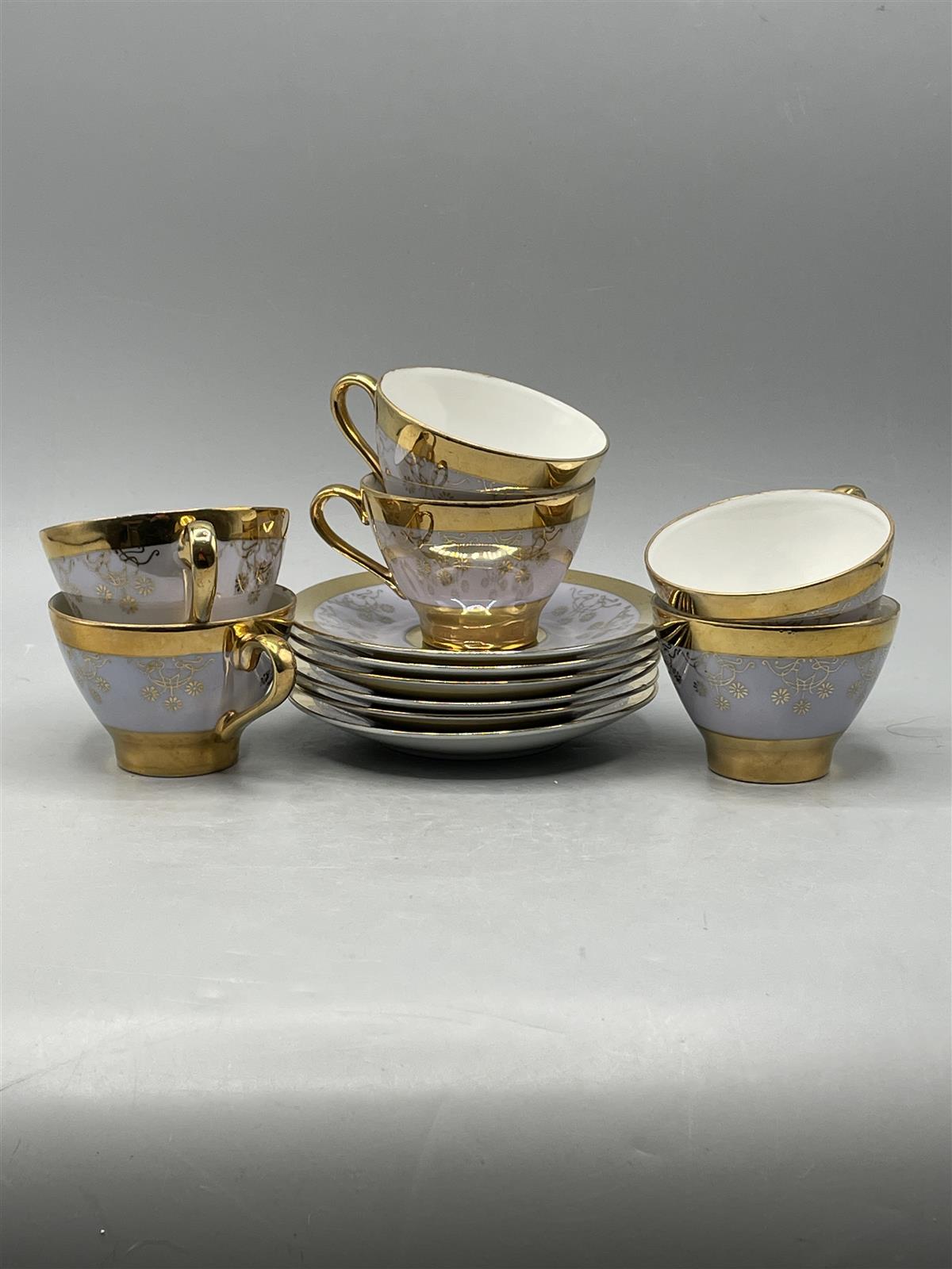 Kultareunaiset kahvikupit 6kpl