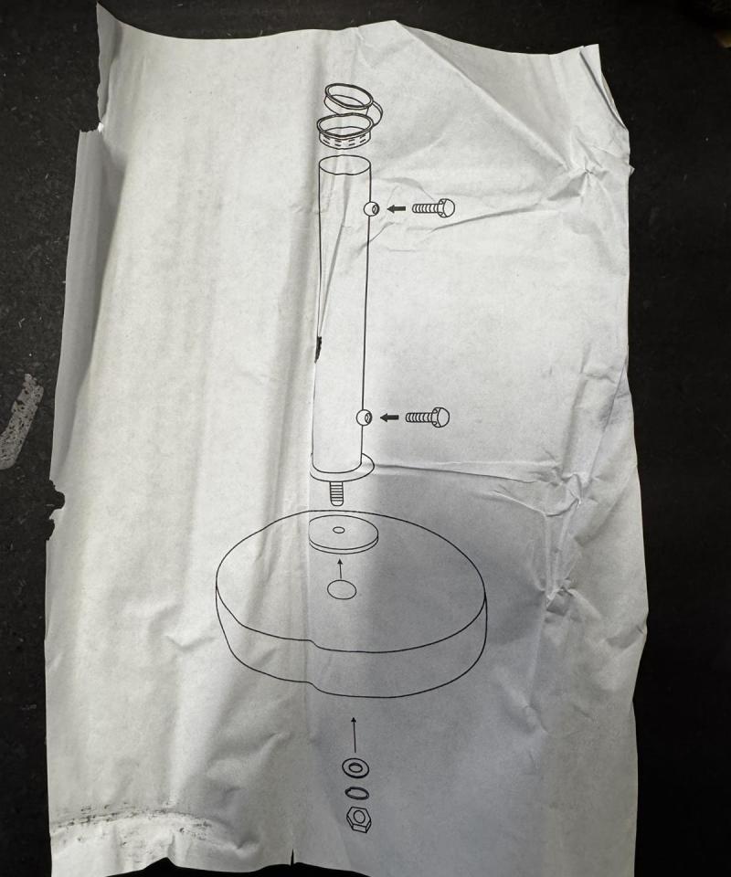 Asko varjonjalka 35kg musta pyöreä
