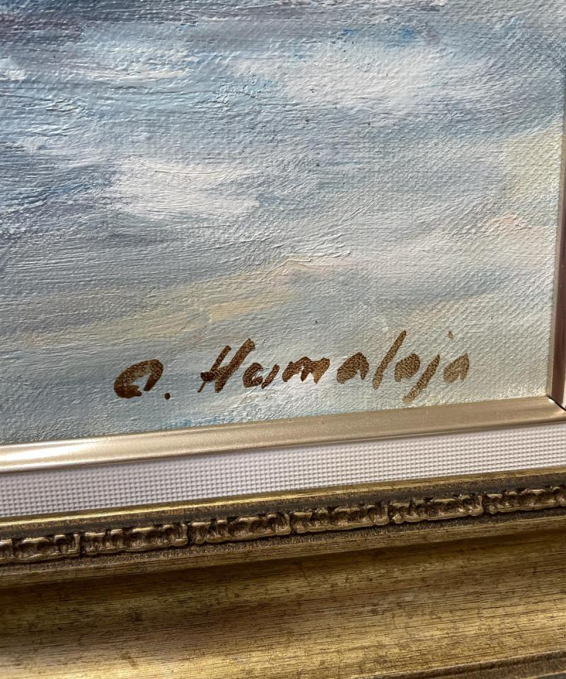 Taulu Öljyvärimaalaus kultakehyksissä, Olavi Humaloja