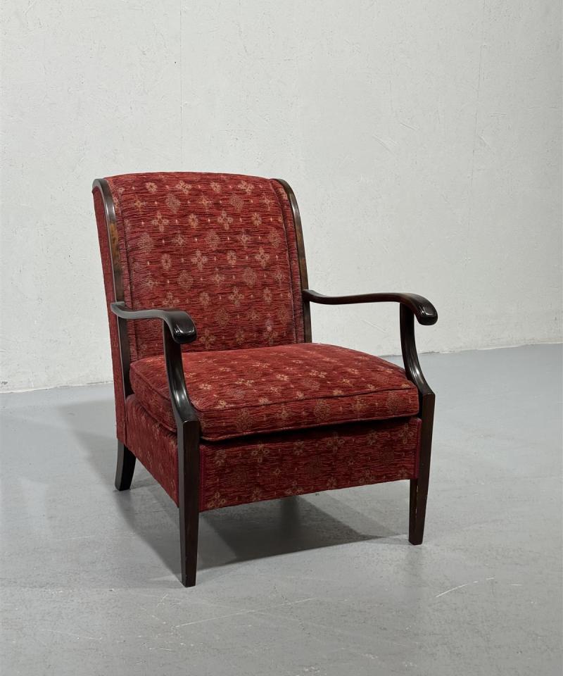 Vintage 60-luku nojatuoli, punainen