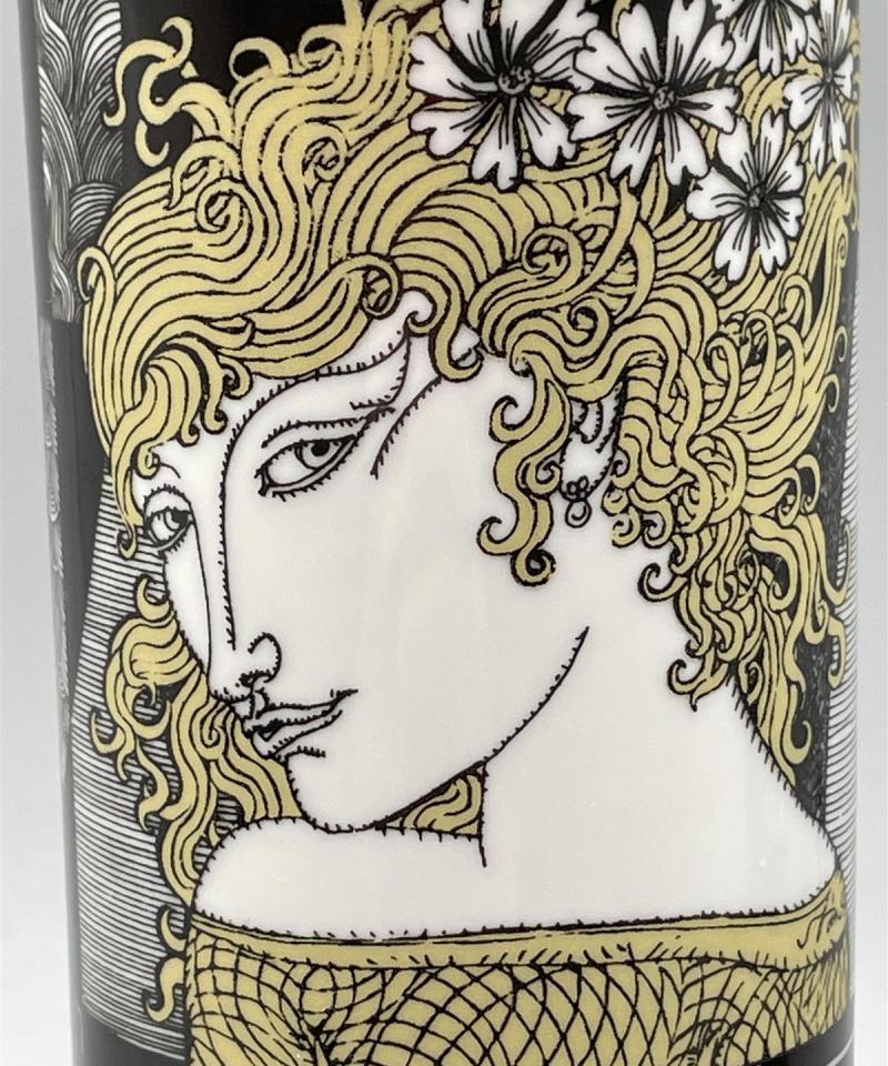 Hollohaza Art deco posliini maljakko