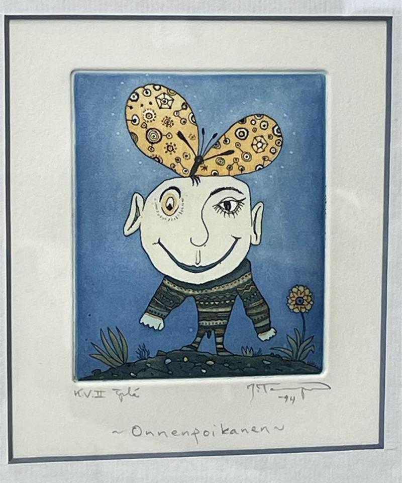 Taulu ”Onnenpoikanen” etsaus, Juha Tammenpää