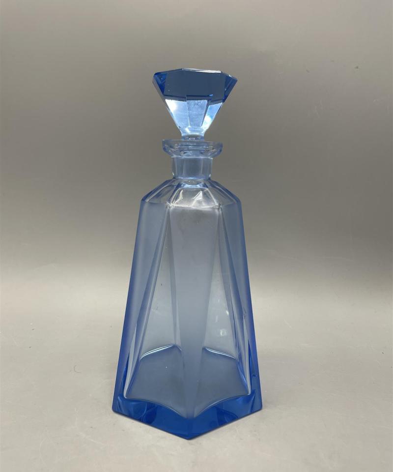 Vintage art deco karahvi lasi sininen