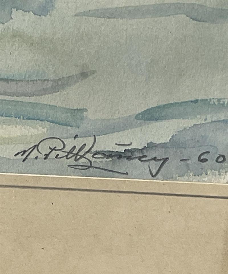 Taulu Talvimaisema vesiväri, signeerattu