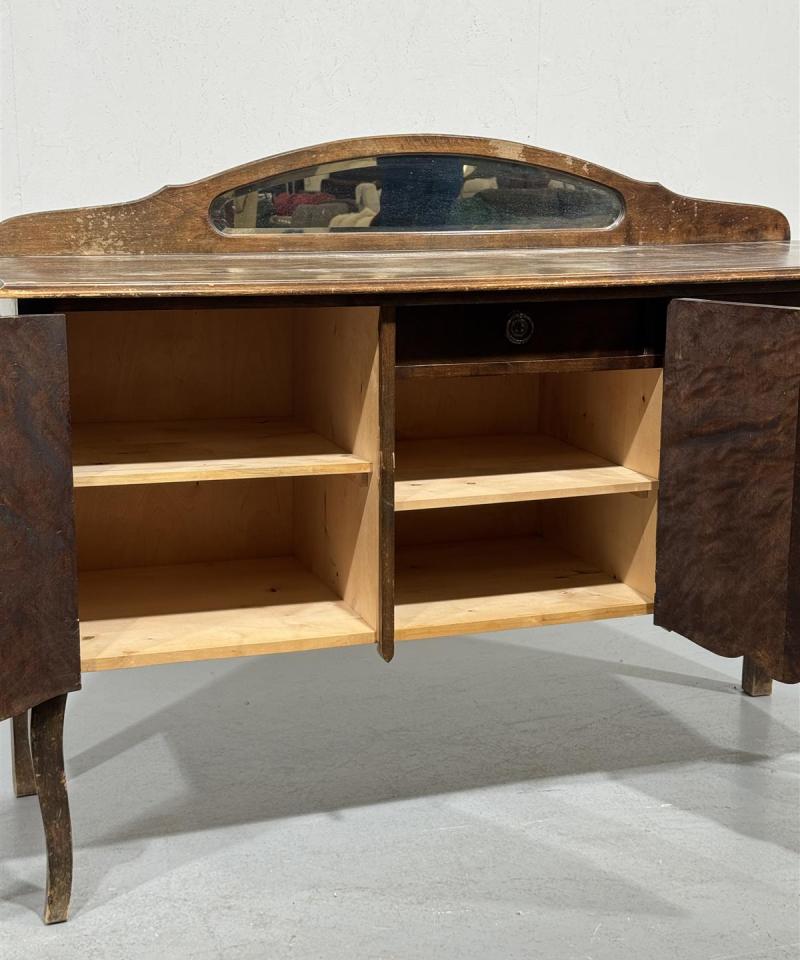 Vintage talonpoikais senkki peilillä, ruskea