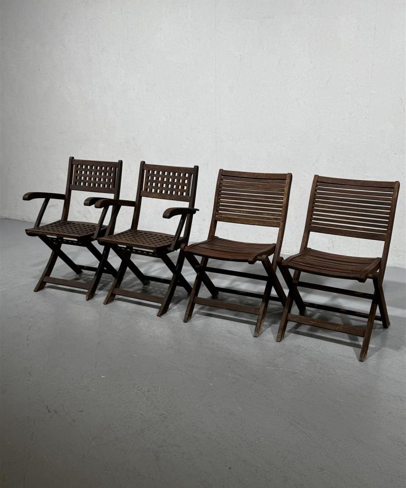 Puutarhan taittotuolit ruskeat (4 kpl)