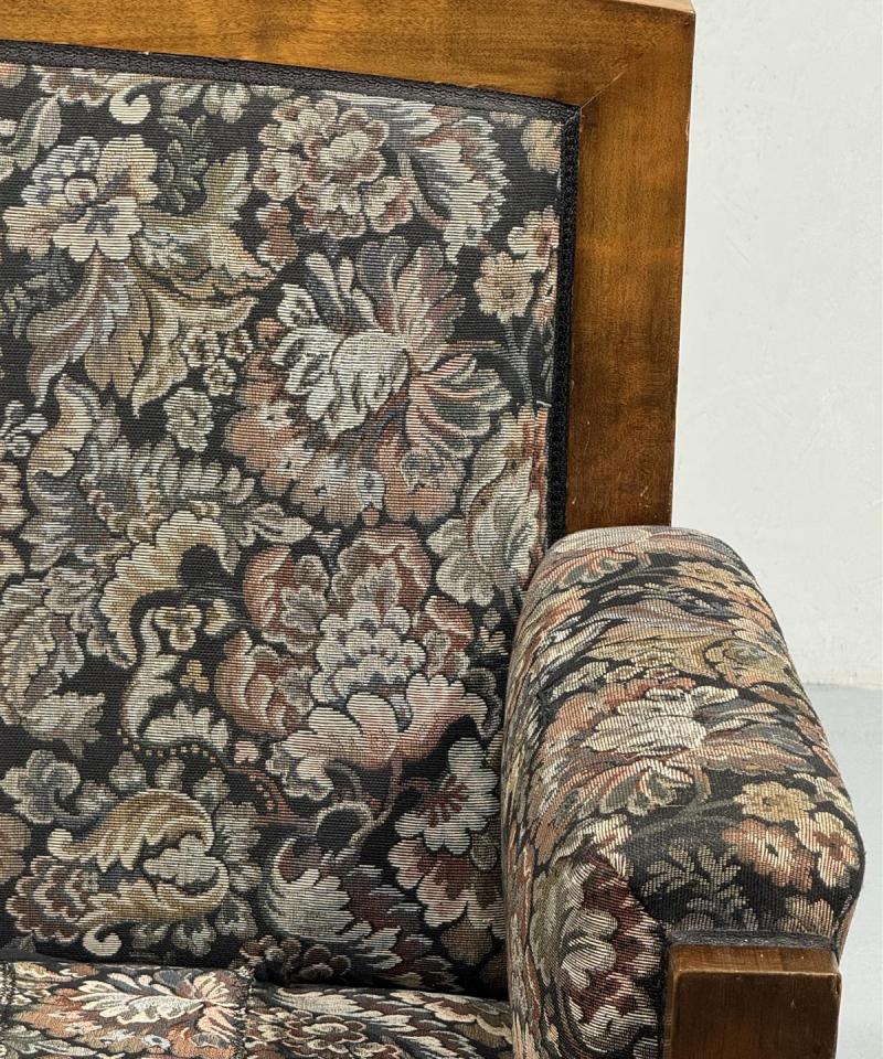 Vintage biedermeier sohva puu kukkakuvio