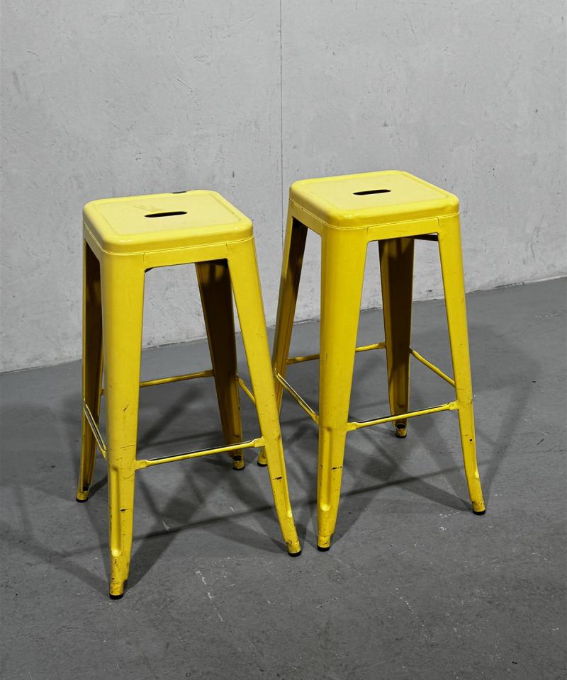 Keltainen korkea jakkara (2kpl)