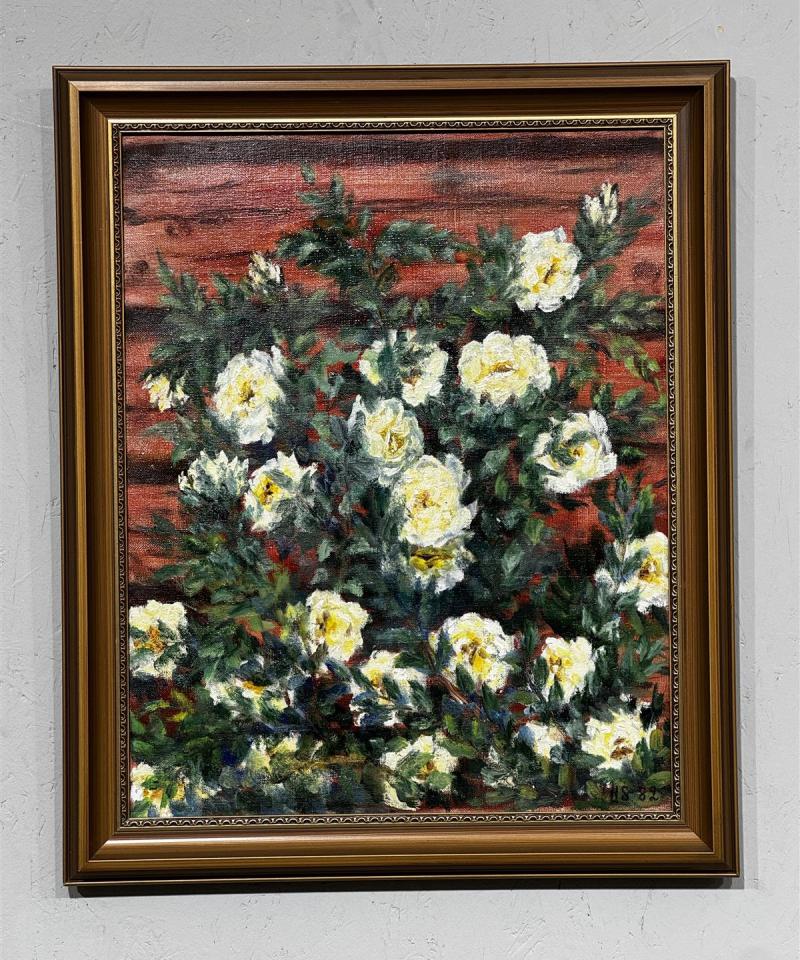 Taulu villiruusu öljyvärimaalaus H Stenvall -82