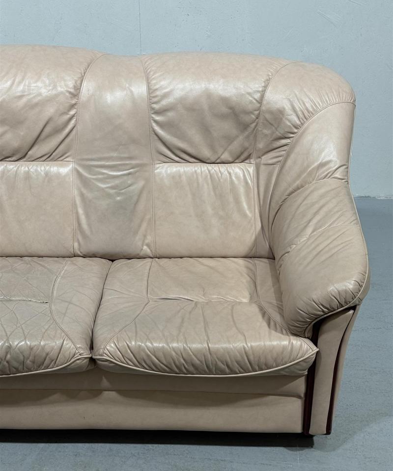 3-istuttava nahkasohva, beige