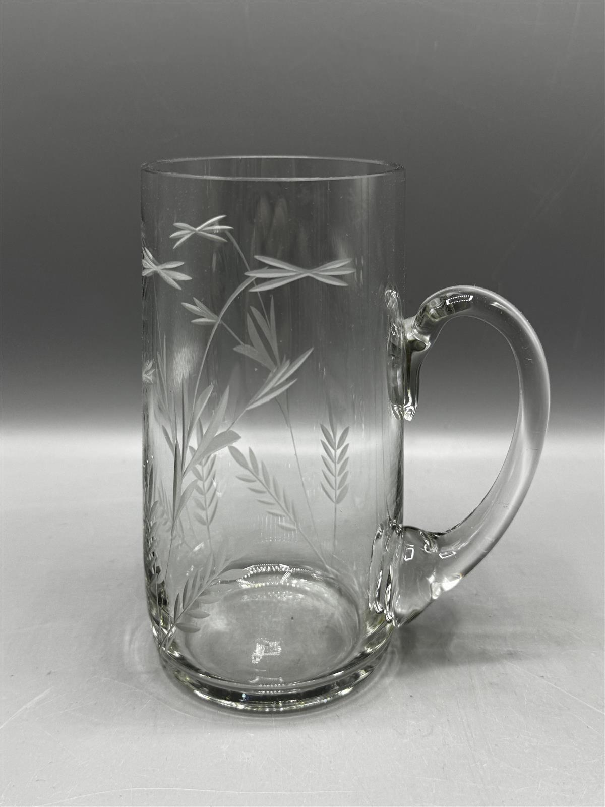 Vintage viivahiottu lasituoppi (4 kpl)