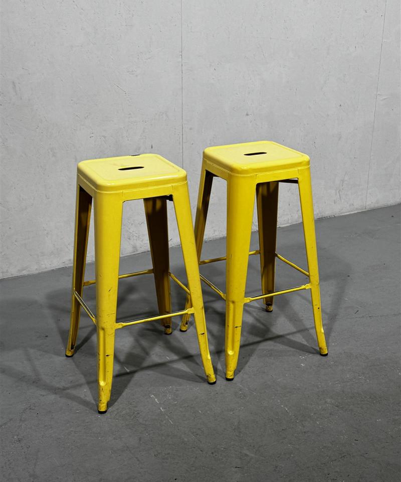 Keltainen korkea jakkara (2kpl)