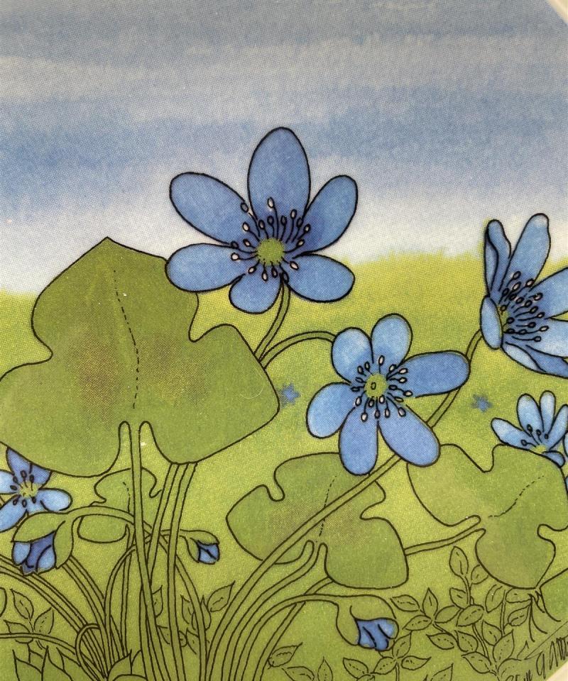 Arabia Sinivuokko seinälautanen, Toivo Utriainen