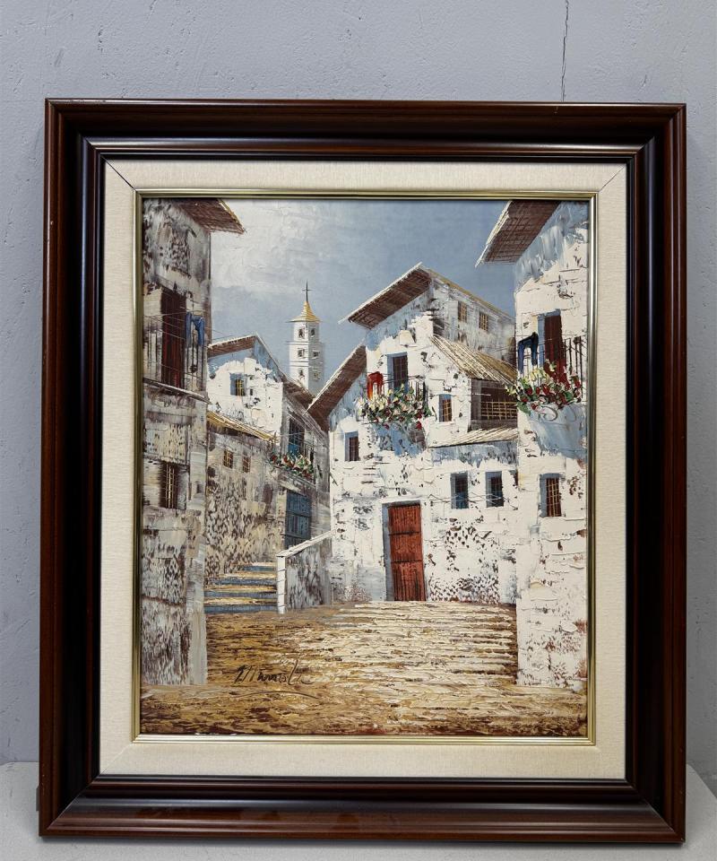 Taulu kaupunkimaisema öljyväri Imola