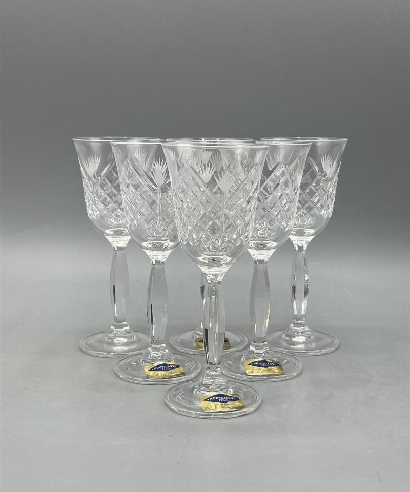 Nuutajärvi Wanha Kartano kristalli Snapsilasi 6kpl