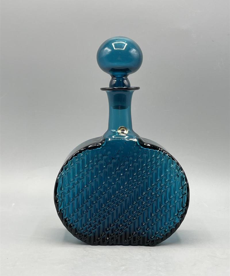 Riihimäen Lasi Flindari karahvi turkoosi, Nanny Still